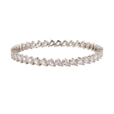 Sparkling Elegance White CZ White Rhodium-Plated Bangles