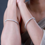 Sparkling Elegance White CZ White Rhodium-Plated Bangles