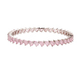 Sparkling Elegance Pink CZ White Rhodium-Plated Bangles