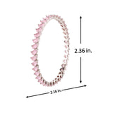 Sparkling Elegance Pink CZ White Rhodium-Plated Bangles