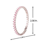 Sparkling Elegance Pink CZ White Rhodium-Plated Bangles