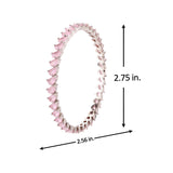 Sparkling Elegance Pink CZ White Rhodium-Plated Bangles