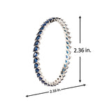Sparkling Elegance Blue CZ White Rhodium-Plated Bangles