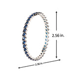 Sparkling Elegance Blue CZ White Rhodium-Plated Bangles