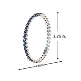 Sparkling Elegance Blue CZ White Rhodium-Plated Bangles