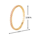 Sparkling Elegance Round Pink CZ Yellow Gold-Plated Bangles