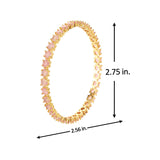 Sparkling Elegance Round Pink CZ Yellow Gold-Plated Bangles