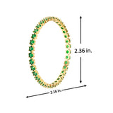 Sparkling Elegance Round Green CZ Yellow Gold-Plated Bangles