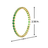 Sparkling Elegance Round Green CZ Yellow Gold-Plated Bangles