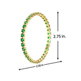 Sparkling Elegance Round Green CZ Yellow Gold-Plated Bangles