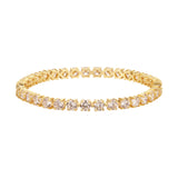 Sparkling Elegance Round White CZ Yellow Gold-Plated Bangles