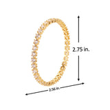 Sparkling Elegance Round White CZ Yellow Gold-Plated Bangles