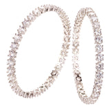 Sparkling Elegance Round White CZ White Rhodium-Plated Bangles