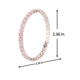 Sparkling Elegance Round Pink CZ White Rhodium-Plated Bangles