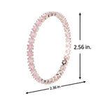 Sparkling Elegance Round Pink CZ White Rhodium-Plated Bangles
