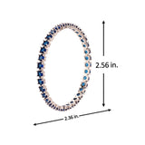 Sparkling Elegance Round Blue CZ White Rhodium-Plated Bangles