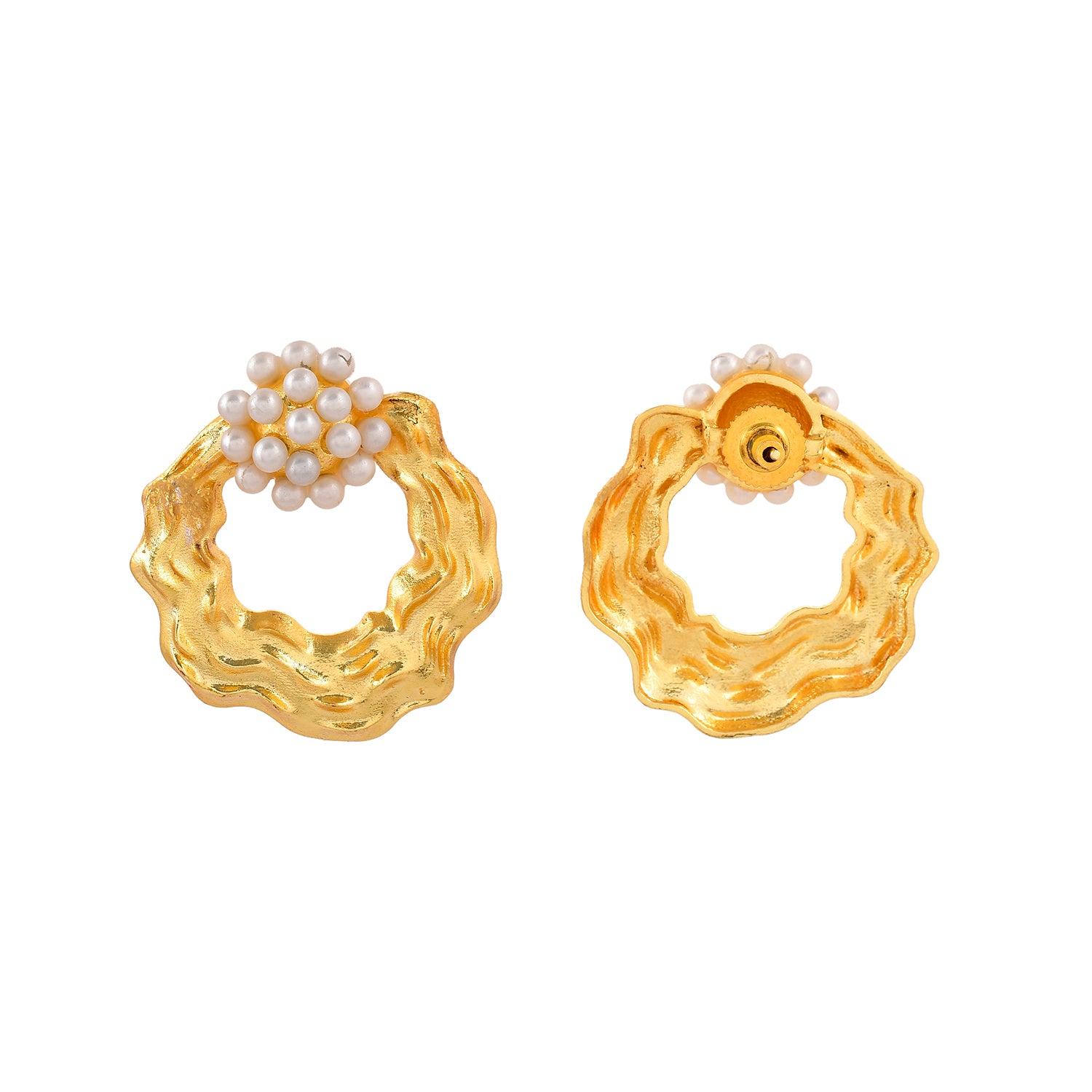 Voyage Pearlescent Gold Earrings - Main Image