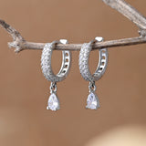 Sparkling Elegance Teardrop And Round Cut Cz Casual Earrings