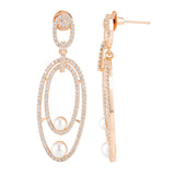 Sparkling Elegance Twin Pearl American Diamond Earrings