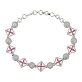 Sparkling Elegance Ruby Grace American Diamond Tennis Bracelet