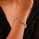 Sparkling Elegance Ruby Grace American Diamond Tennis Bracelet