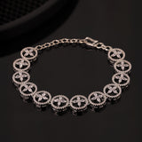 Sparkling Elegance Crystal Bloom American Diamond Tennis Bracelet