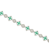 Sparkling Elegence Emerald Bloom CZ Bracelet