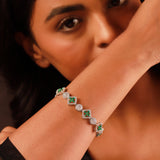 Sparkling Elegence Emerald Bloom CZ Bracelet