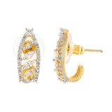 Gold Essentials Elara Feather Cz Stud Earrings