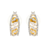 Gold Essentials Elara Feather Cz Stud Earrings