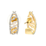 Gold Essentials Elara Feather Cz Stud Earrings