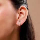Gold Essentials Elara Feather Cz Stud Earrings