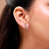 Gold Essentials Elara Feather Cz Stud Earrings