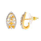 Gold Essentials Liora Leaf Cz Stud Earrings