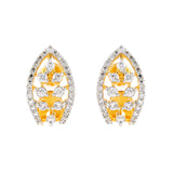 Gold Essentials Liora Leaf Cz Stud Earrings