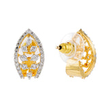 Gold Essentials Liora Leaf Cz Stud Earrings