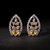 Gold Essentials Liora Leaf Cz Stud Earrings