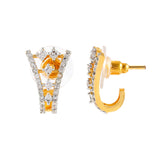 Gold Essentials Aurelian Crown Cz Stud Earrings