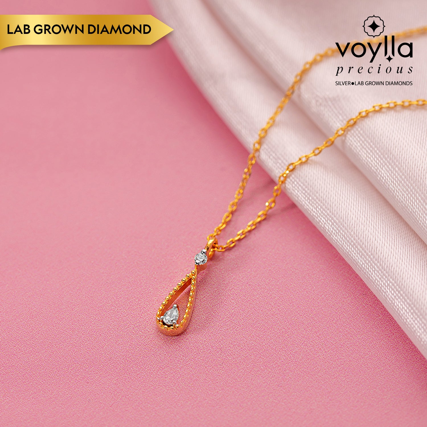 Aurielle Drop Lab-Grown Diamond Pendant – VOYLLA