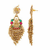 Gold Opulence Mayura Mahadevi Temple Earrings