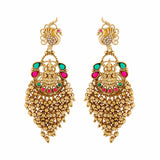 Gold Opulence Mayura Mahadevi Temple Earrings