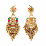 Gold Opulence Mayura Mahadevi Temple Earrings