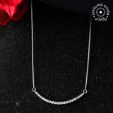 Valentine's Day Sterling Silver Cz Arc Necklace