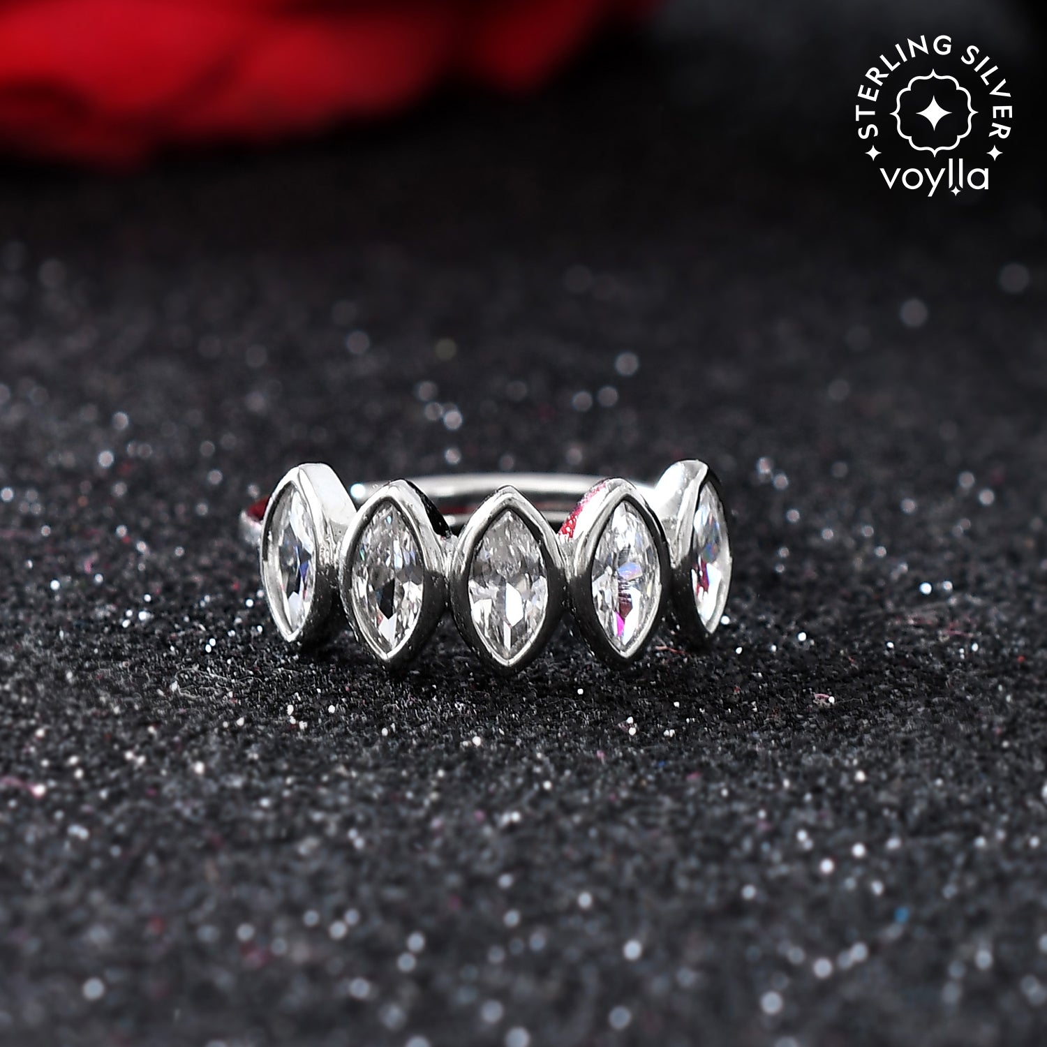 CZ Sterling Silver Couple Rings – VOYLLA