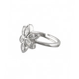 Valentine's Day Sterling Silver Cz Cluster Petal Ring