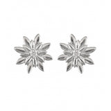 Valentine's Day Sterling Silver Flowery Snowflakes Stud
