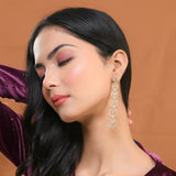 Sparkling Elegance Eternal Grace Gold American Diamond Dangler Earrings