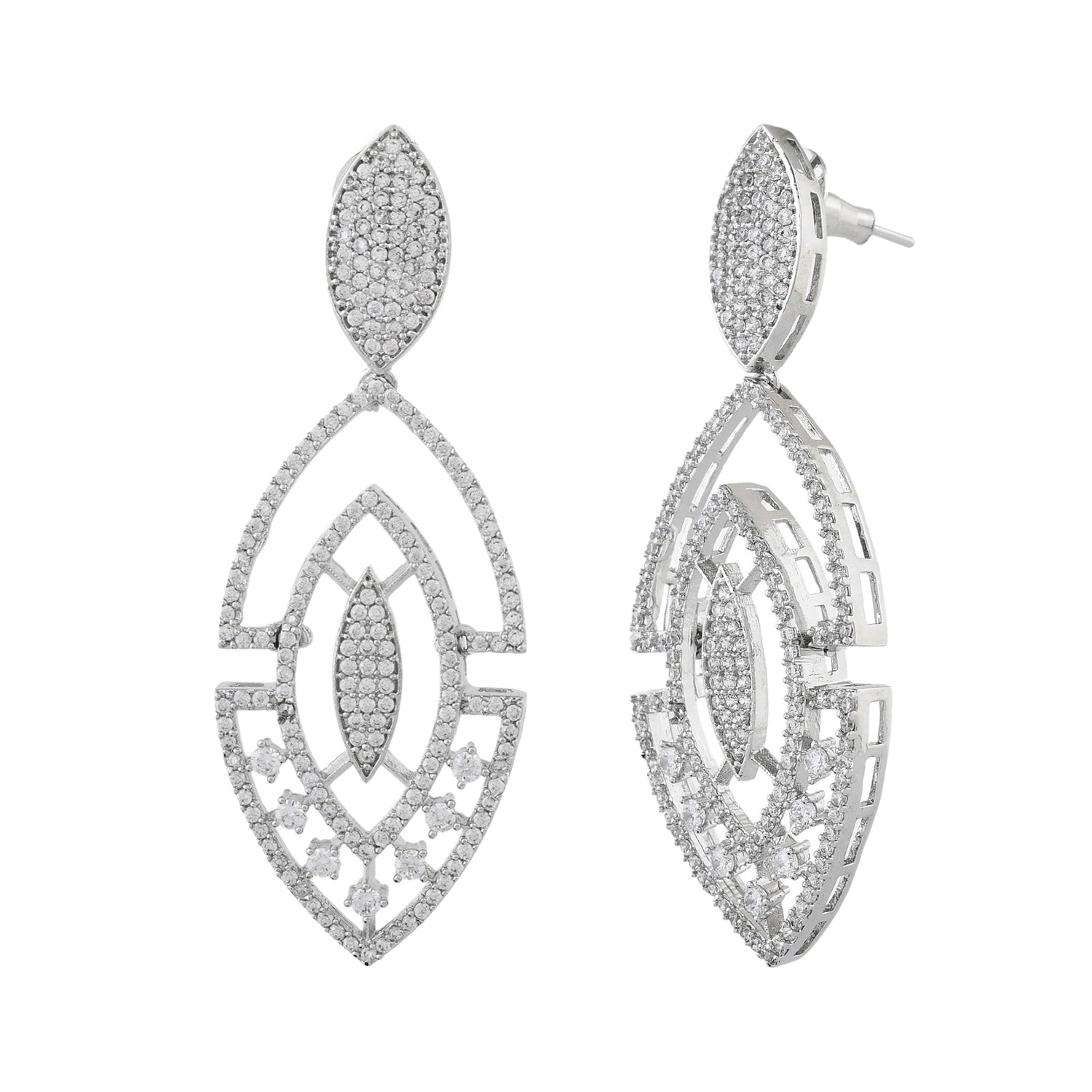 Sparkling Elegance Glistening Glam American Diamond Dangler