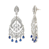 Sparkling Elegance Royal Sapphire American Diamond Dangler Earrings