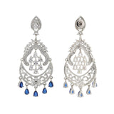 Sparkling Elegance Royal Sapphire American Diamond Dangler Earrings